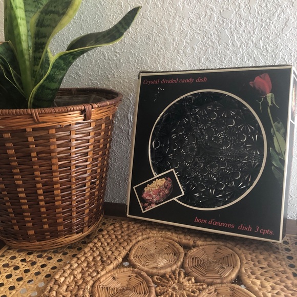 Vintage Estate French Lux Veropa Divided Crystal Divided Candy Dish IN BOX - Picture 10 of 12